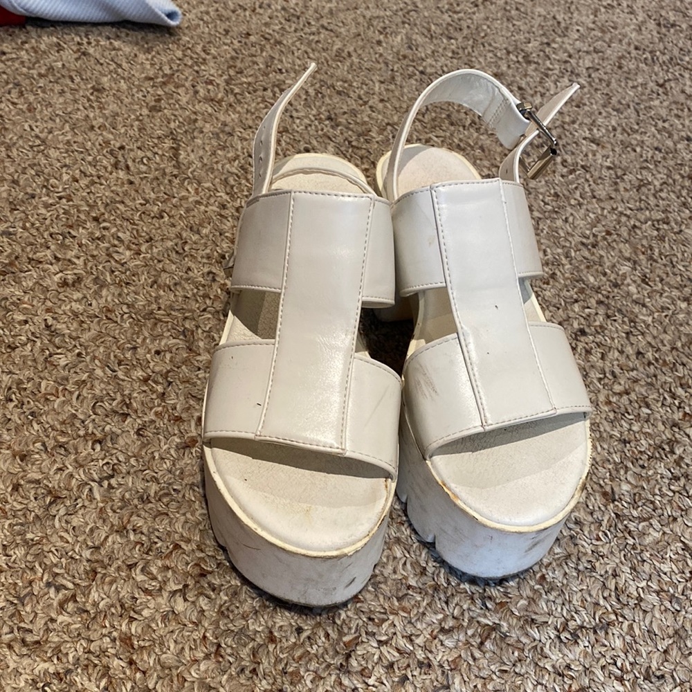 White platform sandals